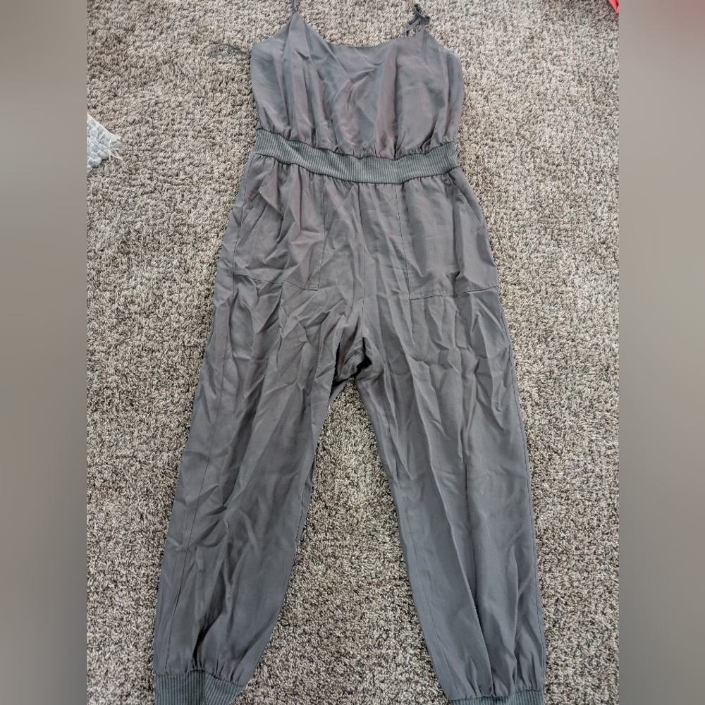 Anthropologie olive green jumpsuit size large